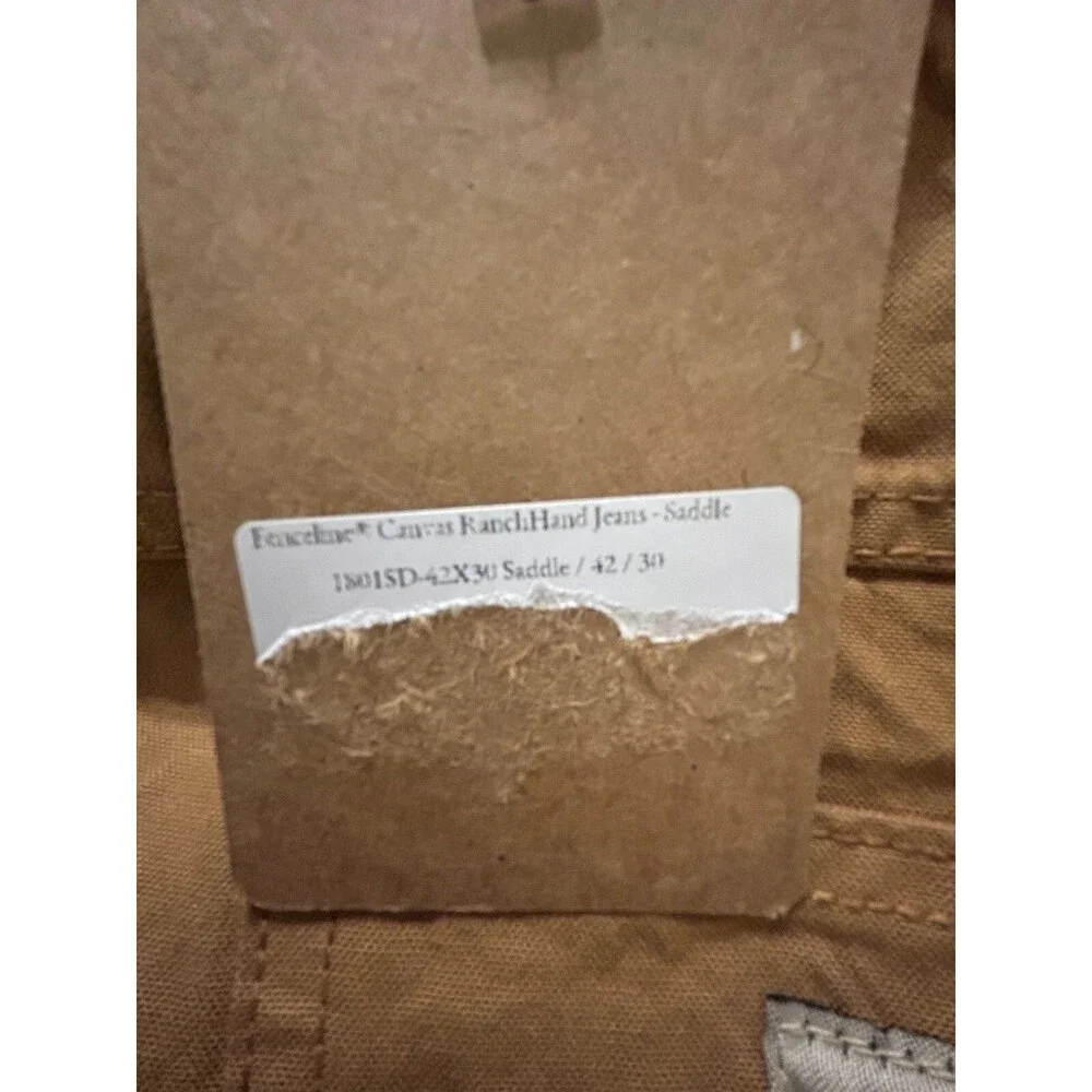 NWT Schaefer Outfitter Fenceline Canvas RanchHand Jeans 42x30 Brown Durable USA